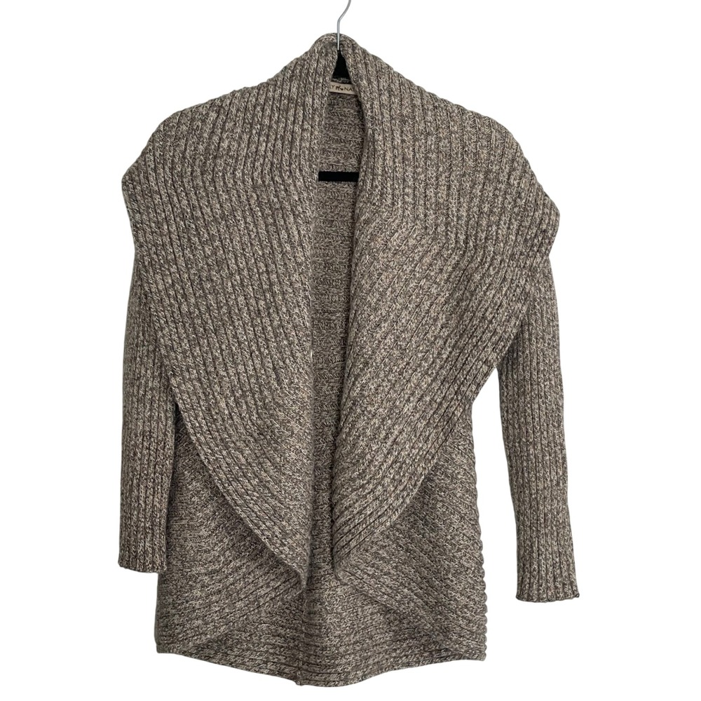 SIMPLY NATURAL Women's Cozy Ribbed‎ Knit Shawl Collar Cardigan Sweater